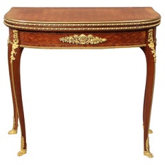 Used Late 19th Century Louis XV Style Gilt Bronze Mounted Card Table, François Linke