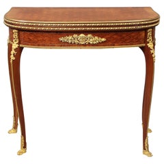 Late 19th Century Louis XV Style Gilt Bronze Mounted Card Table, François Linke