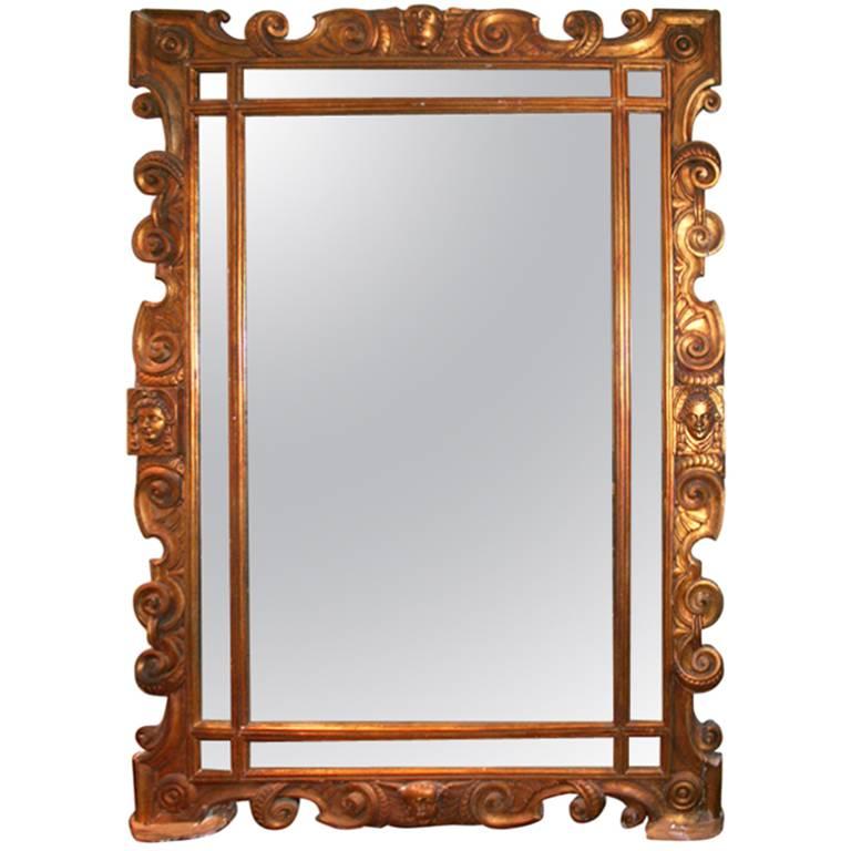 Bronze Gilded Italian Grand Mirror For Sale