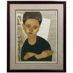 Junichiro Sekino: „My Son II Me“, Japanischer Holzschnitt in limitierter Auflage