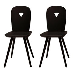 La-Dina Set of 2 Black Chairs by Luca Nichetto