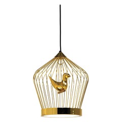 Twee T. Gold Small Suspension Lamp by Jake Phipps