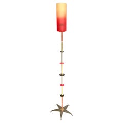Colored Glass, Brass, Copper and Metal Floor Lamp by Carmelo La Gaipa, 2019