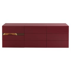 Rotes Sideboard mit Schubladen von Toyo Ito