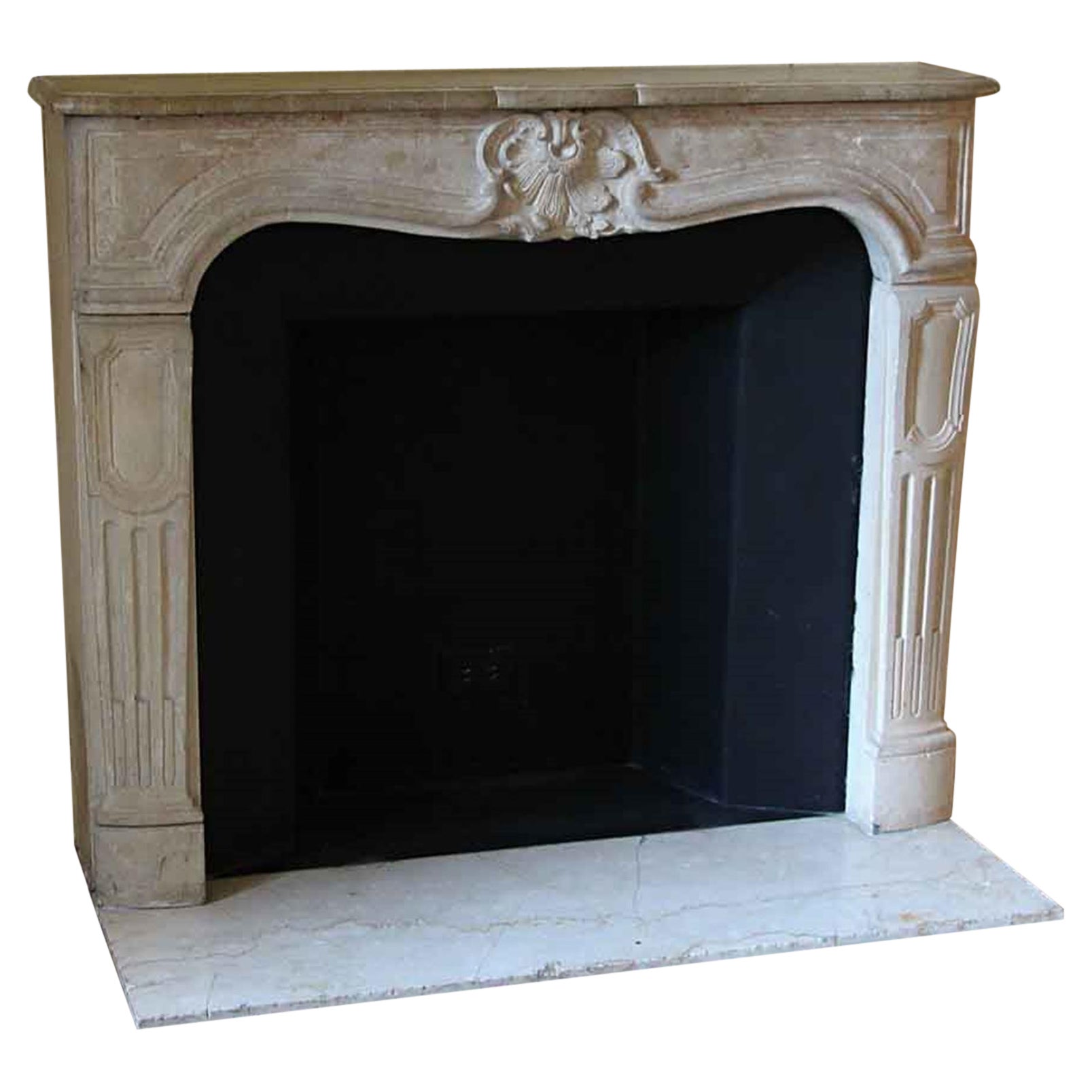 Waldorf Astoria French Carved Limestone Mantel, Circa Early 1900s