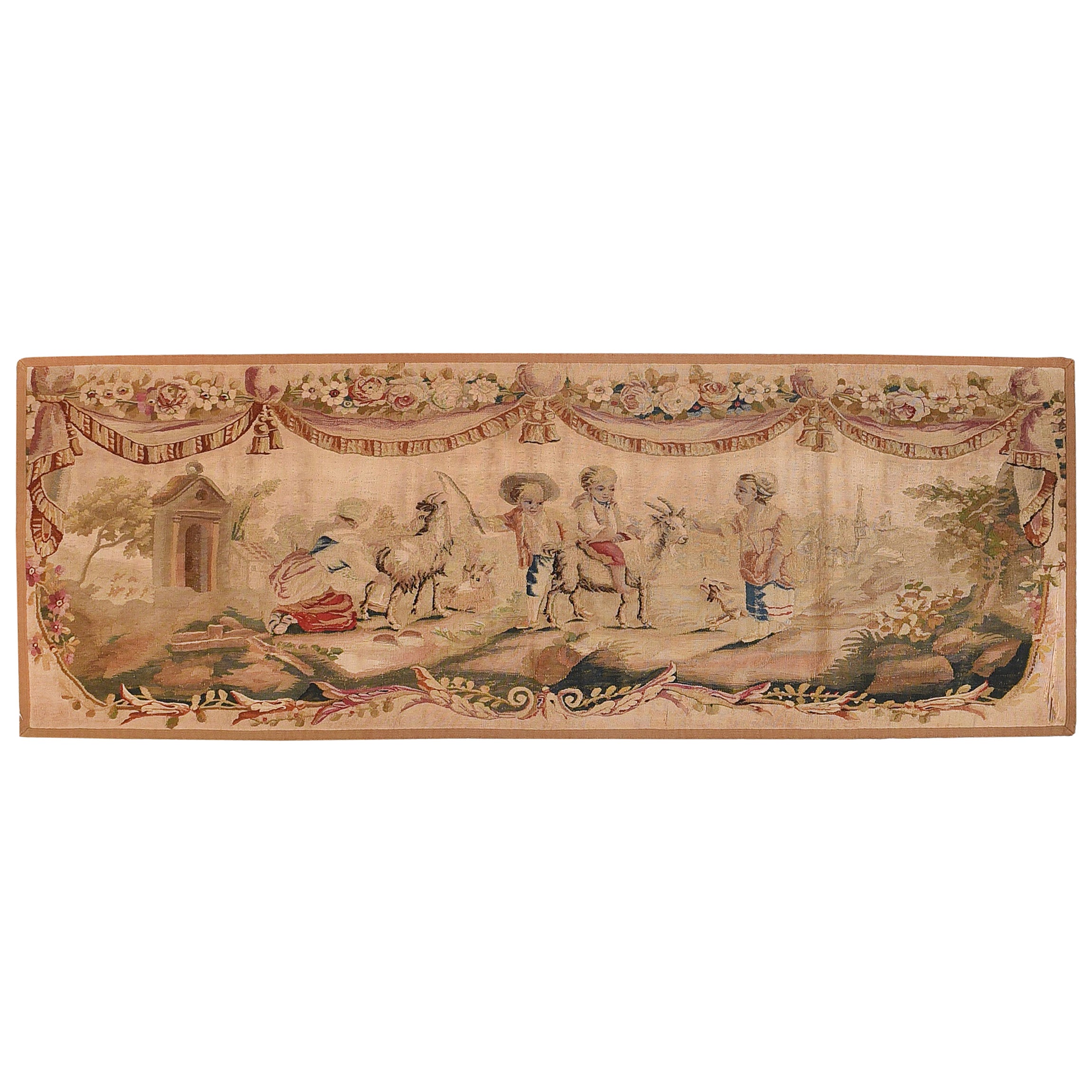 Extremely Fine Pictorial French Tapestry 'Land Mark', Hand Knotted For
