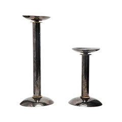 Modern Pillar Candlesticks in Metal & Brass
