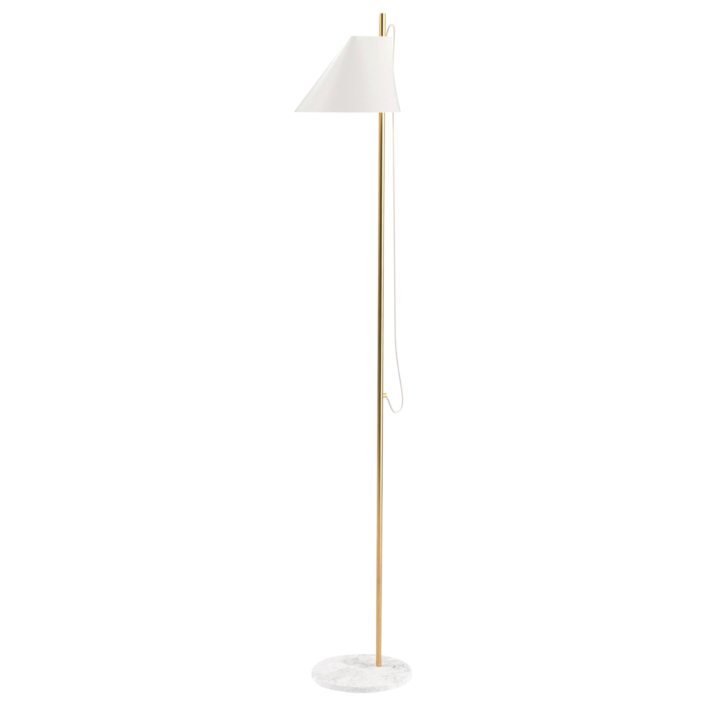 GamFratesi White 'YUH' Brass and Marble Floor Lamp for Louis Poulsen For Sale