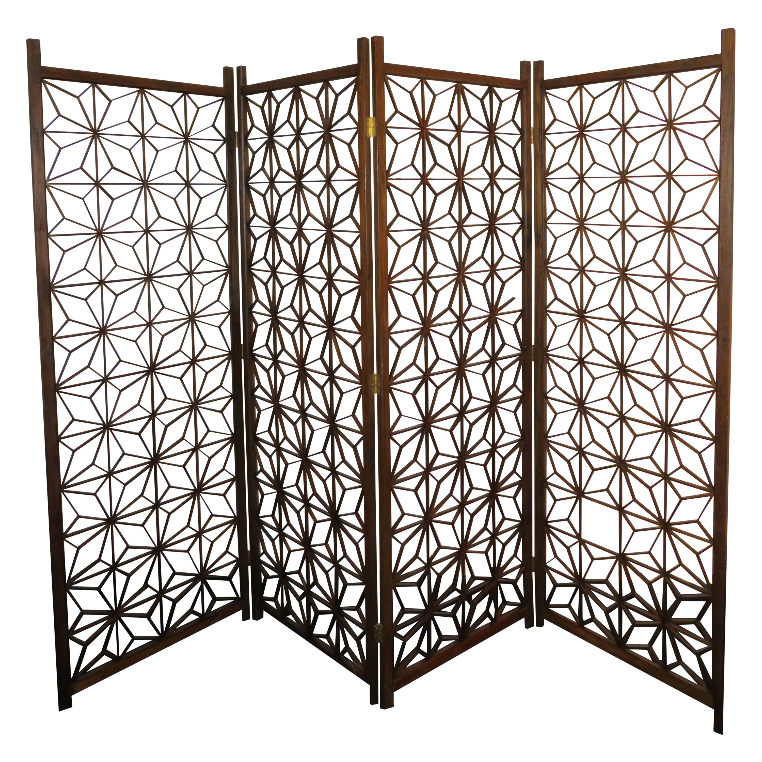 MidCentury Modern Folding Screen For Sale at 1stDibs