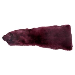 Fox Wrap, by Area ID, Burgundy Color, Fur Stole, Full Skin, Contemporary