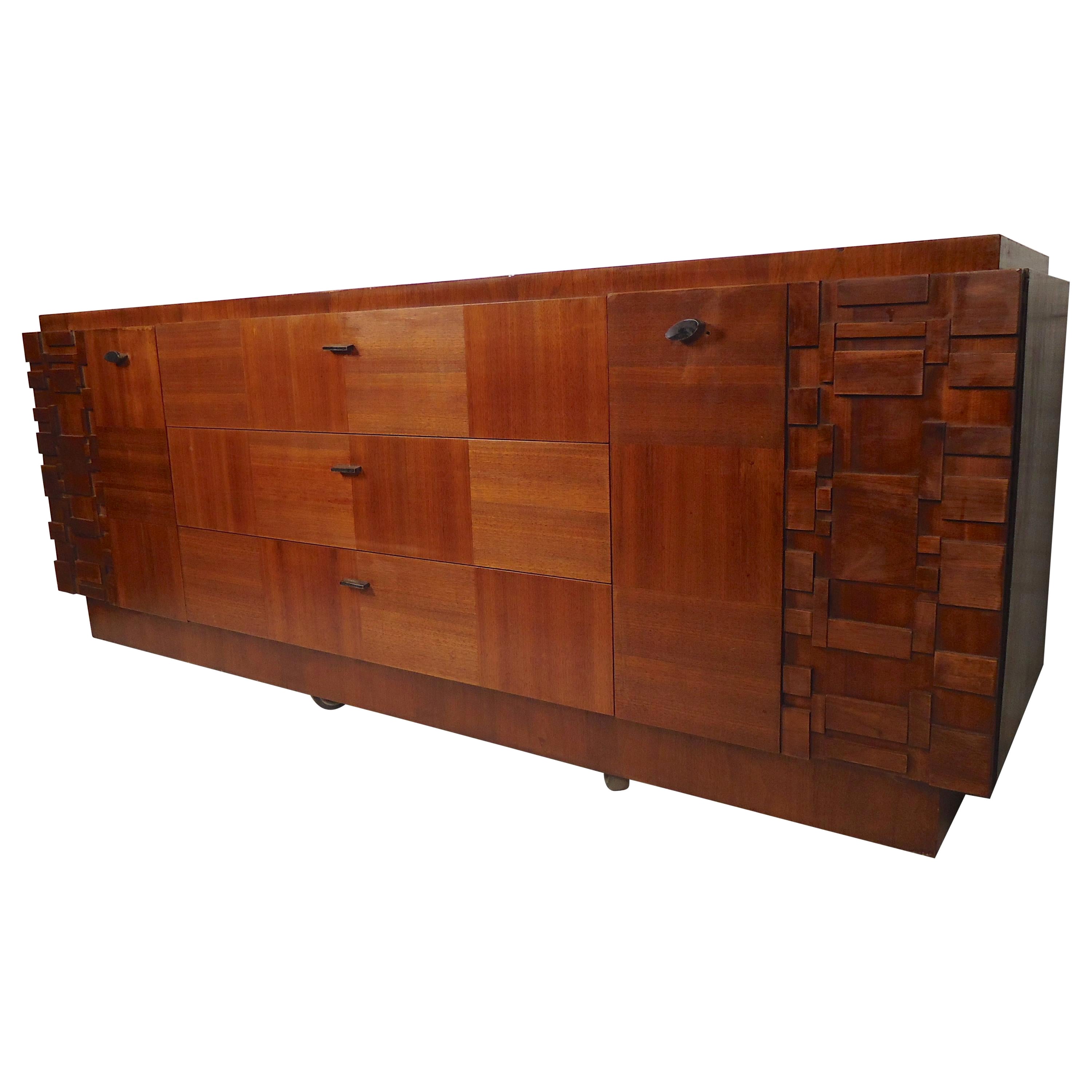 Buffet Long Midcentury Sideboard Dresser en vente