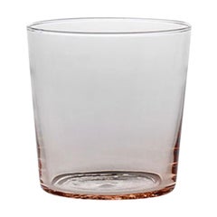 Water Glass Handcrafted in Muranese Glass, Small, Rose Quartz Smooth MUN by VG
