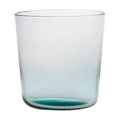 Water Glass Handcrafted in Muranese Glass, Small, Aquamarine Smooth MUN by VG