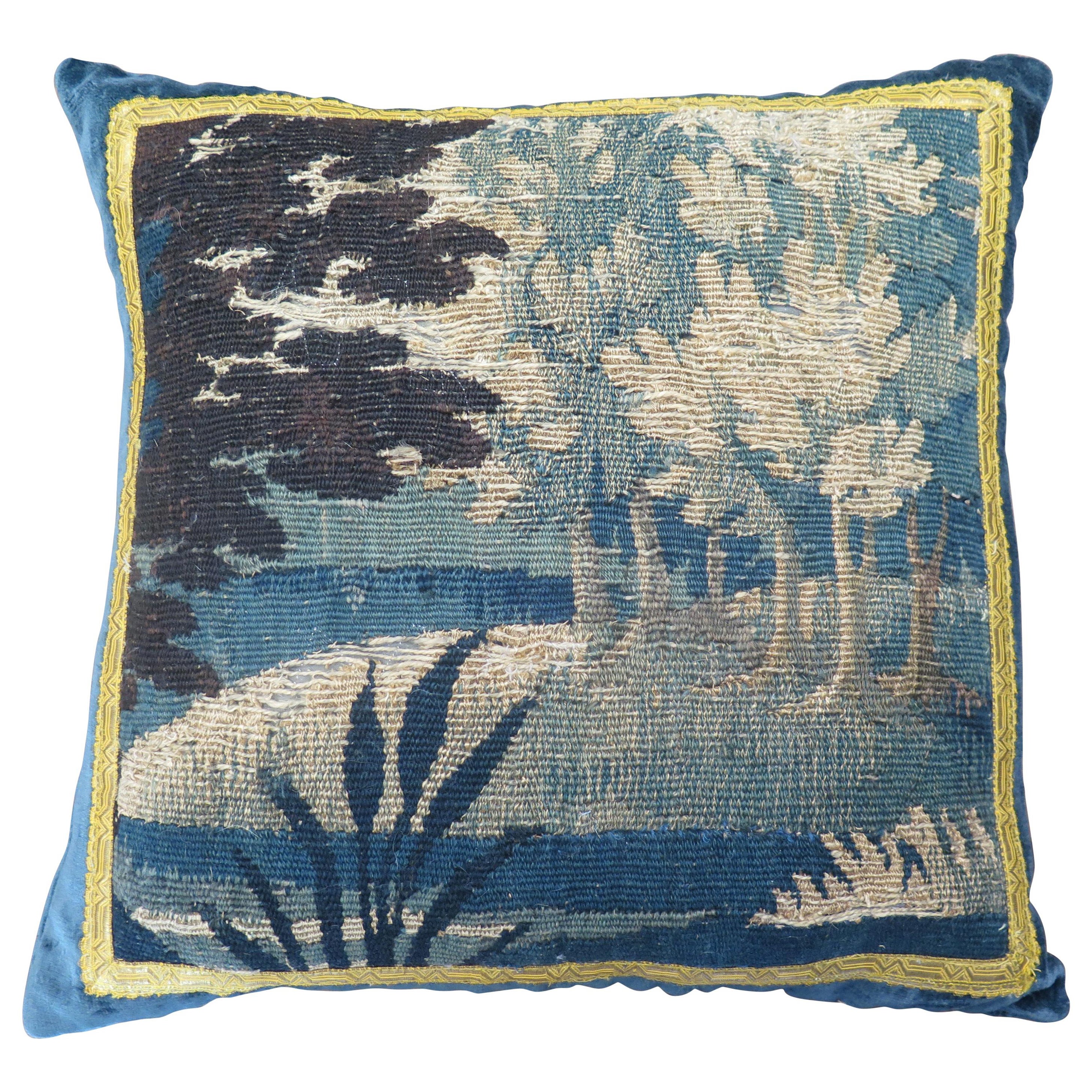 Maison Maison 18th Century Verdure Tapestry Fragment Pillow