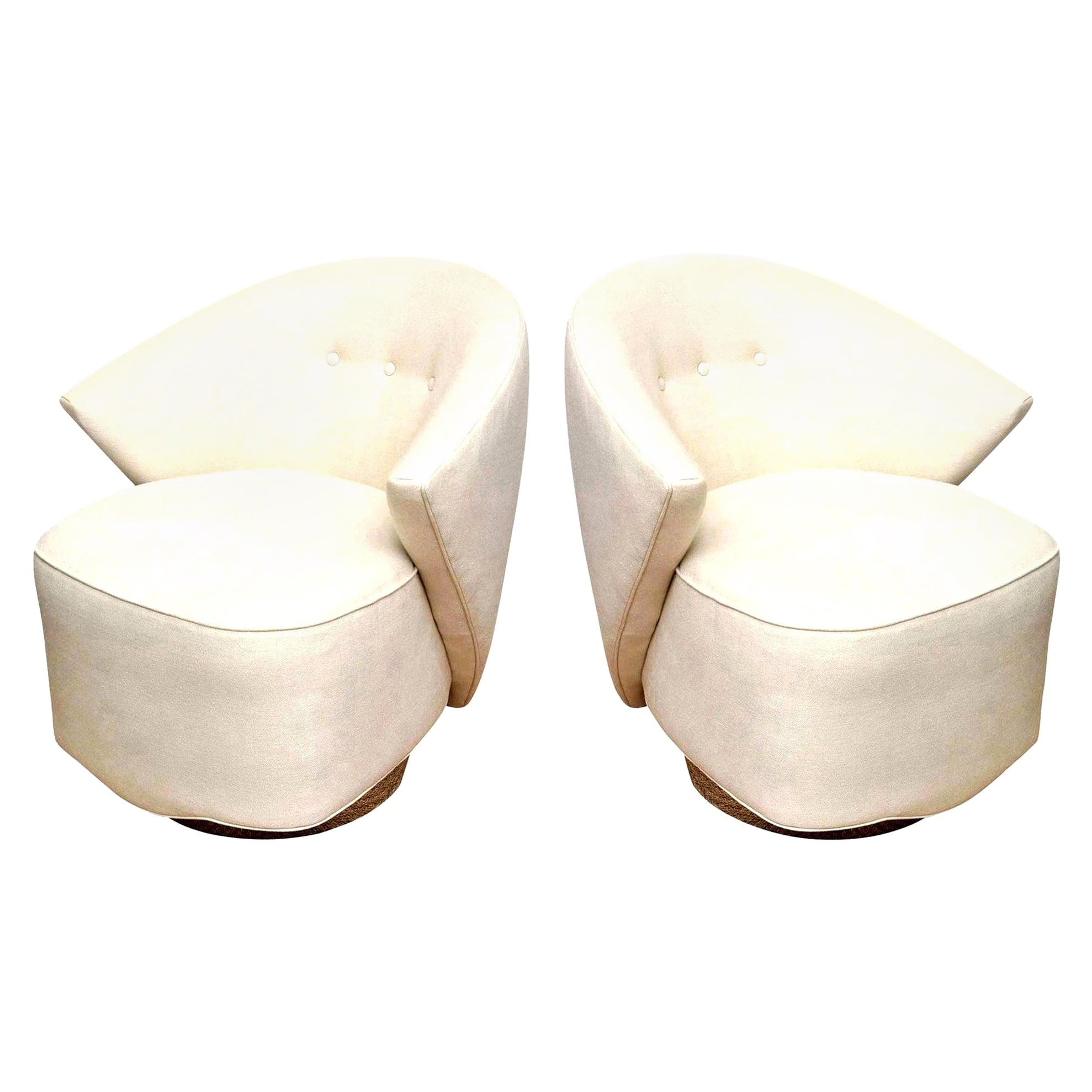 Sculptural Swivel Lounge or Side Chairs by Michael Wolk for Directional