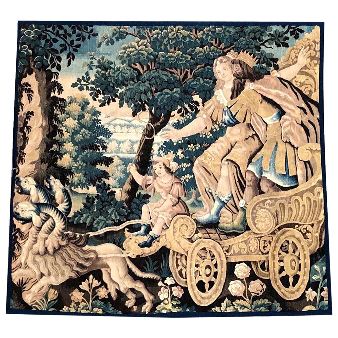 mythologischer Aubusson-Wandteppich "Die Vergewaltigung der Proserpina" aus dem 17