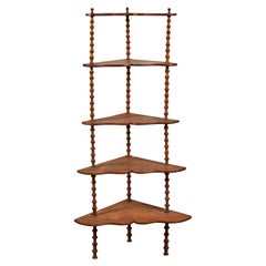 Early American Five spool Corner Shelf