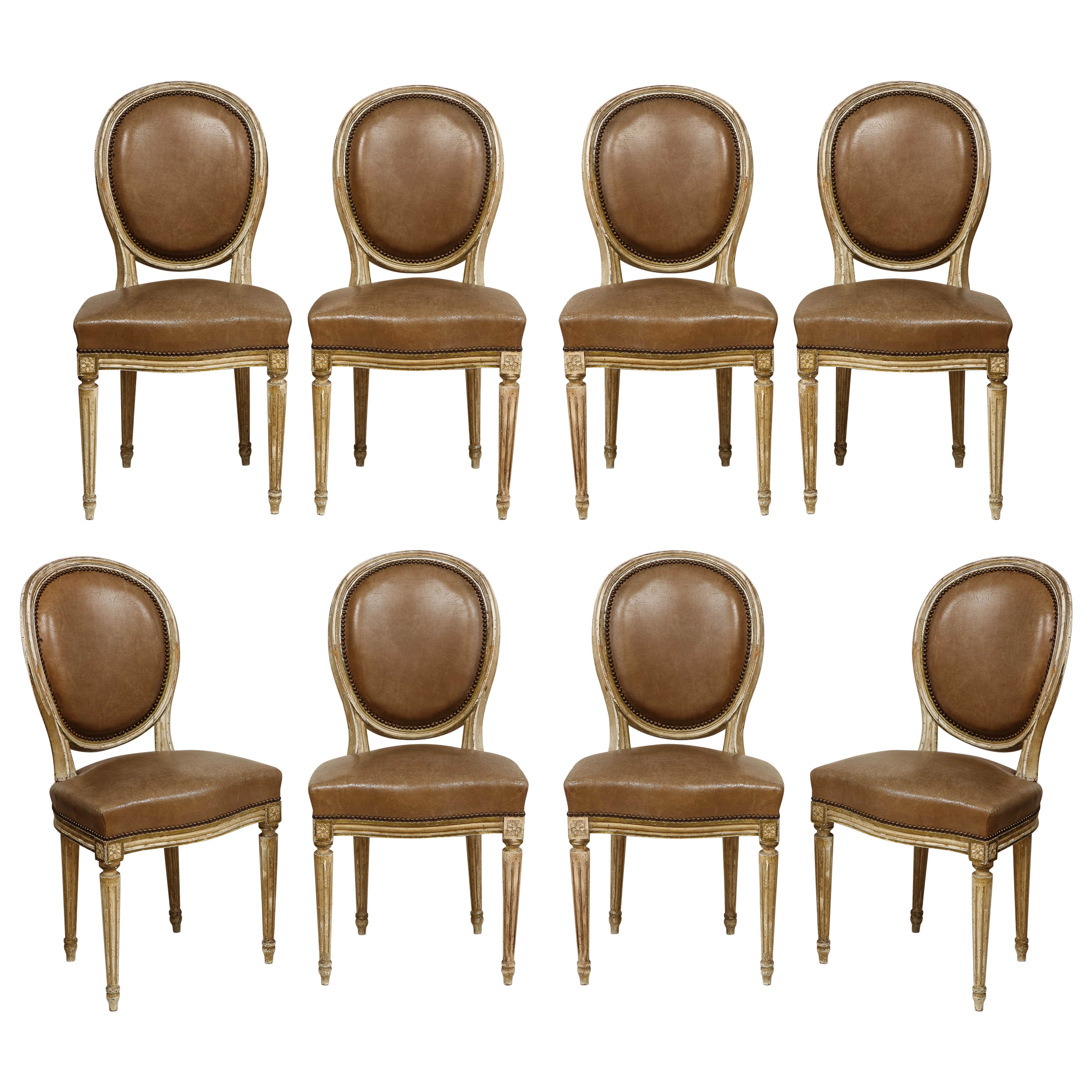 Set of Eight Louis XVI Style Dining Chairs For Sale at 1stDibs