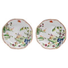 Porcelain Chinoiserie Plates with the Boy and Buffalo Pattern, Attr. Miles Mason
