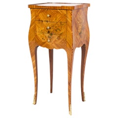 Marquetry Side Table / Cabinet, Louis XV Style 