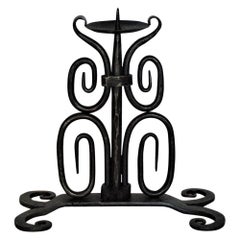 Early 19th Century Spanish Hand Forged Iron Church Candleholder