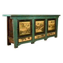 Sideboard, Chinese Painted Buffet, 19th Century Revival, Mid-Late 20th Century