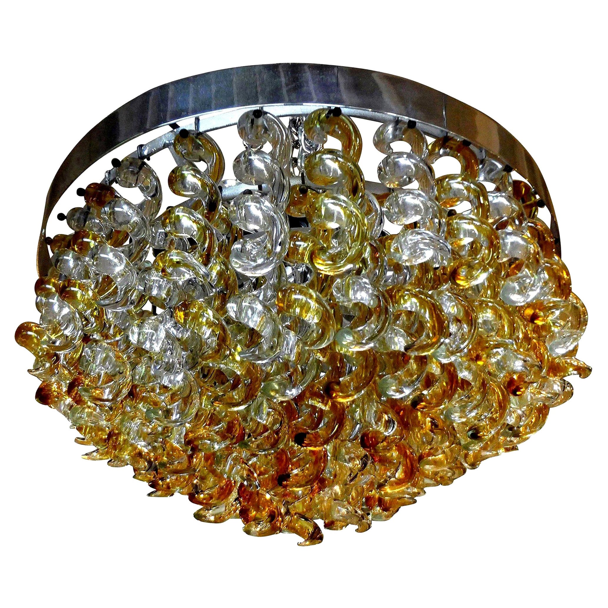 Vintage Murano Chandelier by Mazzega For Sale
