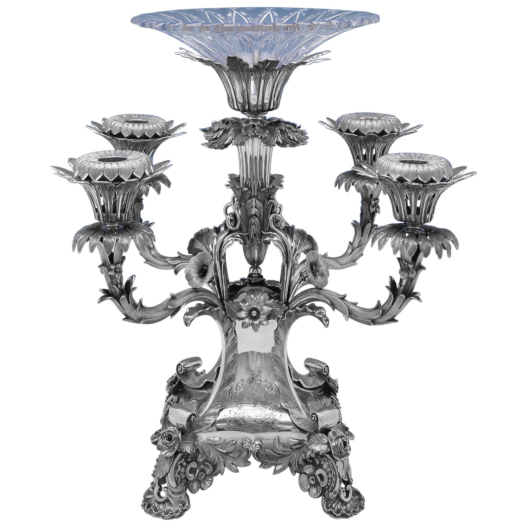 Incredible 19th century English Silver Centrepiece or Epergne - William IV 1834 For Sale