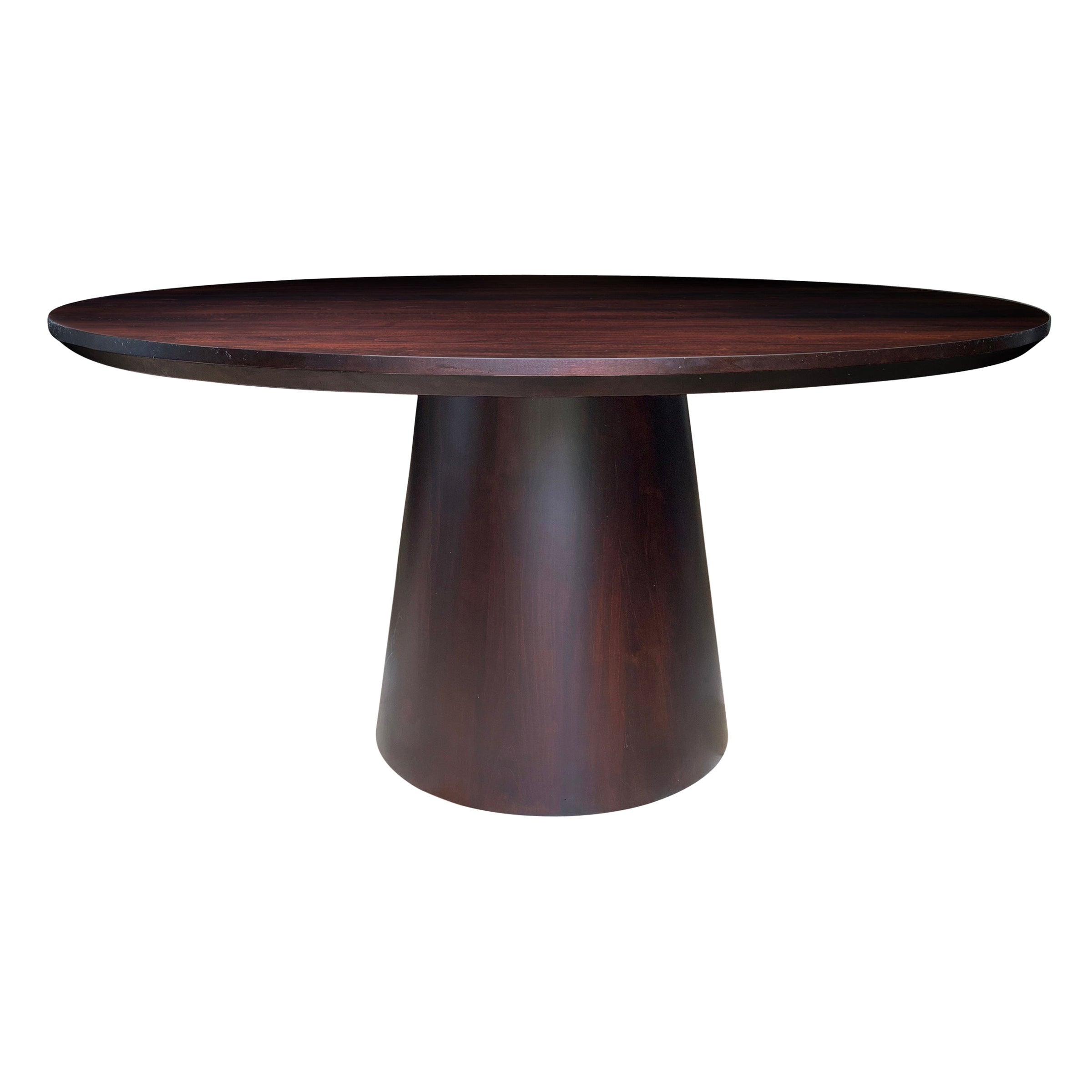 Vintage Pedestal Base Mirrored Dining Table w/ Two Leaves at 1stDibs