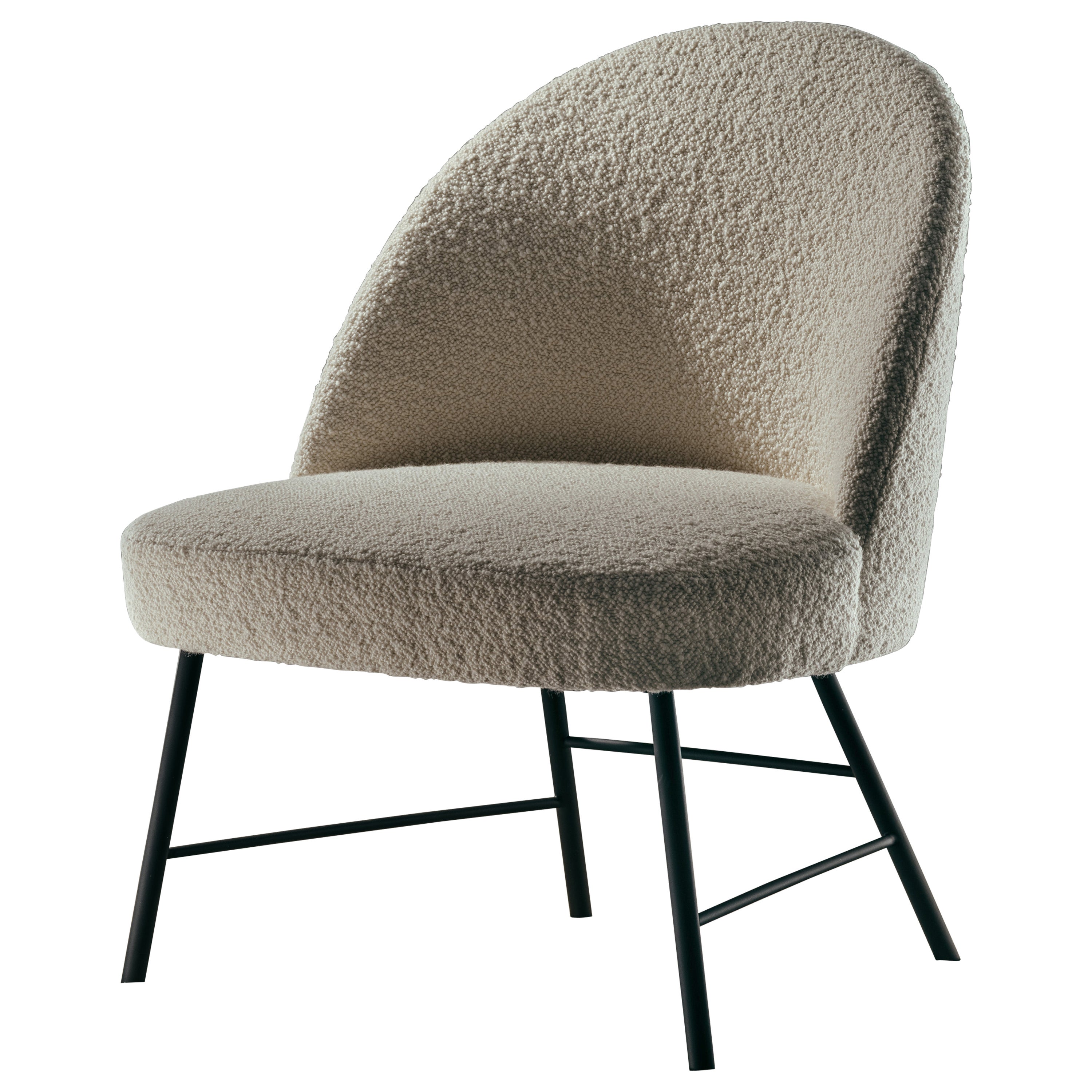 Colombia Armchair in White Bouclé Fabric For Sale at 1stDibs