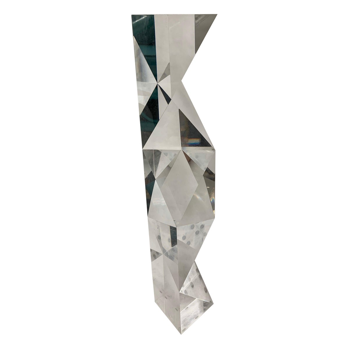 Alessio Tasca Italian Modern Abstract Lucite 'Fusina' Prism Sculpture