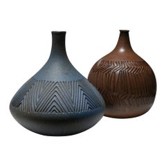 Set of Two Ceramic Vases, Italy, 1950s