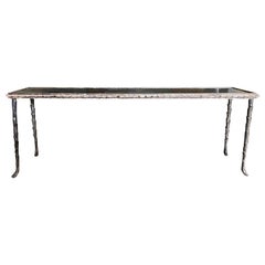 20th Century Art Deco Console Table, French Metal Side Table