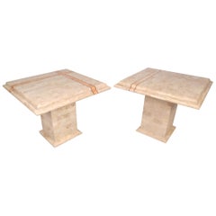 Maitland Smith Style Tessellated End Tables