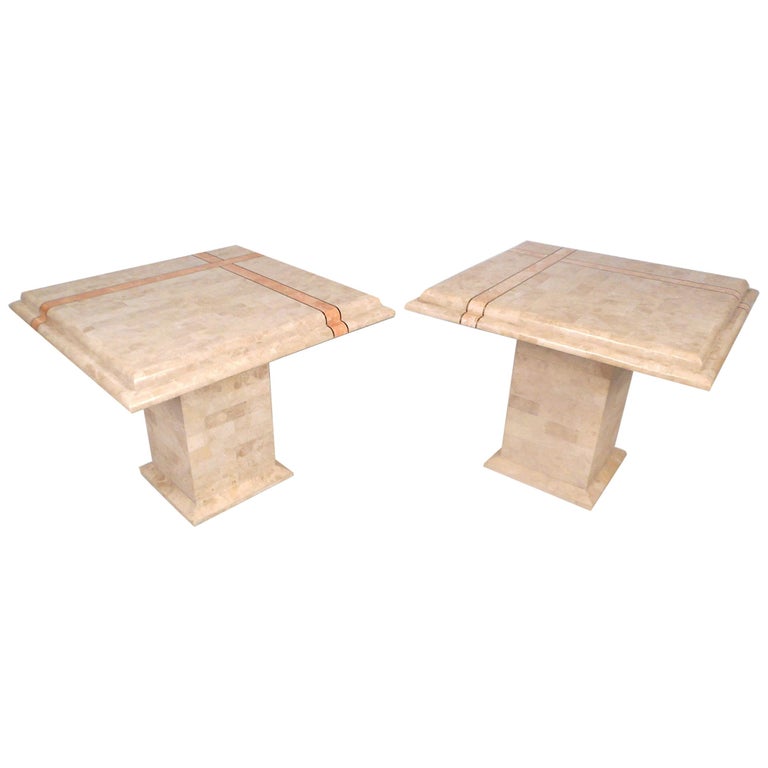 Maitland Smith Style Tessellated End Tables For Sale