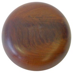 Thin Walled Turned Wood Bowl in Walnut by Knied Oland, 1982