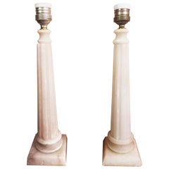Alabaster Table Lamp Classic Column Form