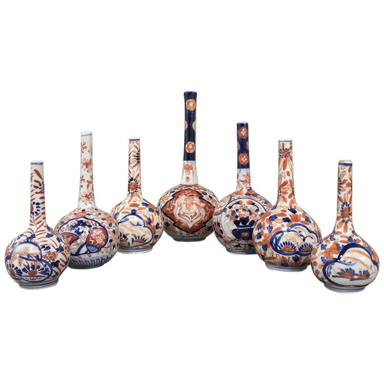 Collection of Seven 19th Century Imari Bud Vases at 1stDibs