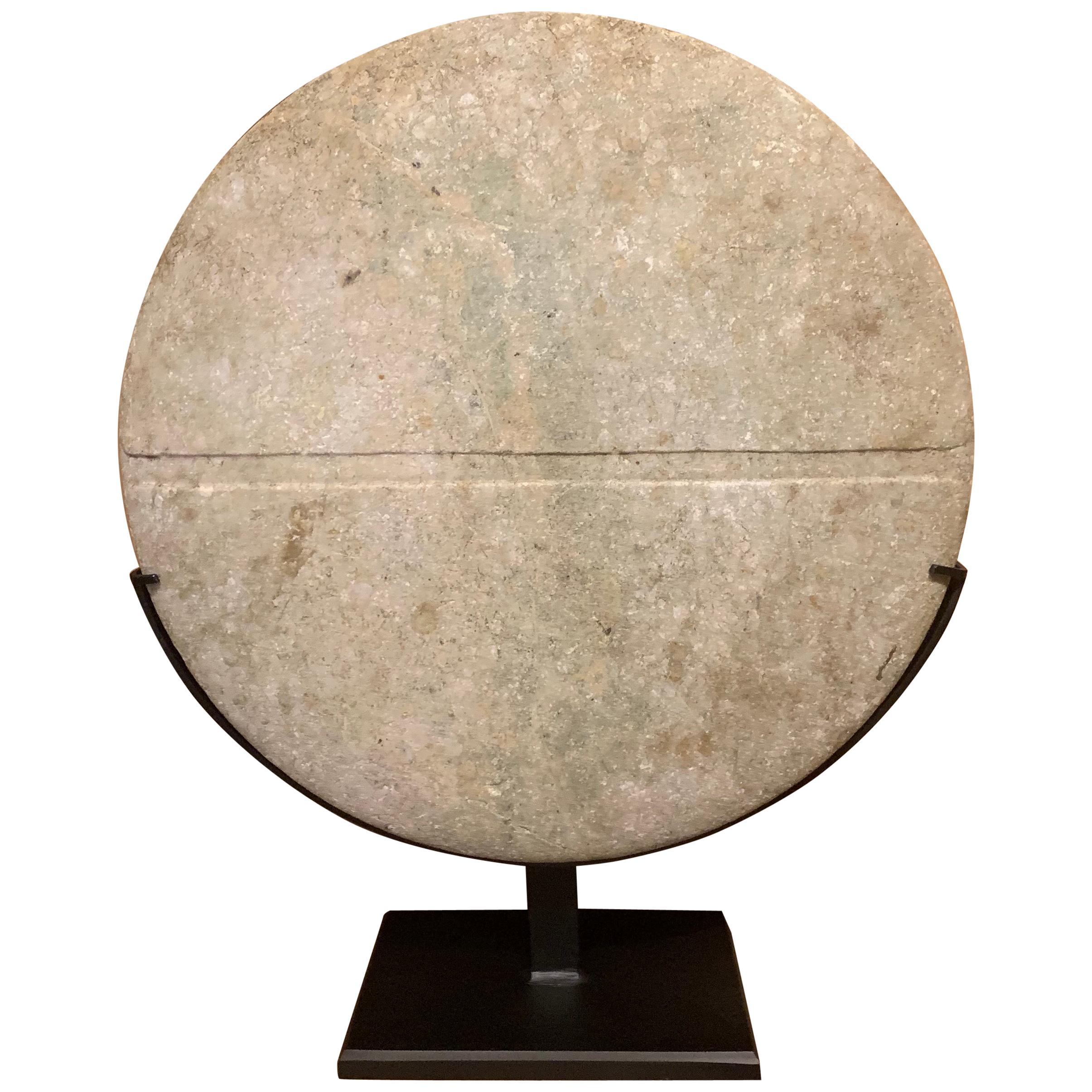 Bactrian Green Marble Disc Idol, 2nd Millennium B.C.