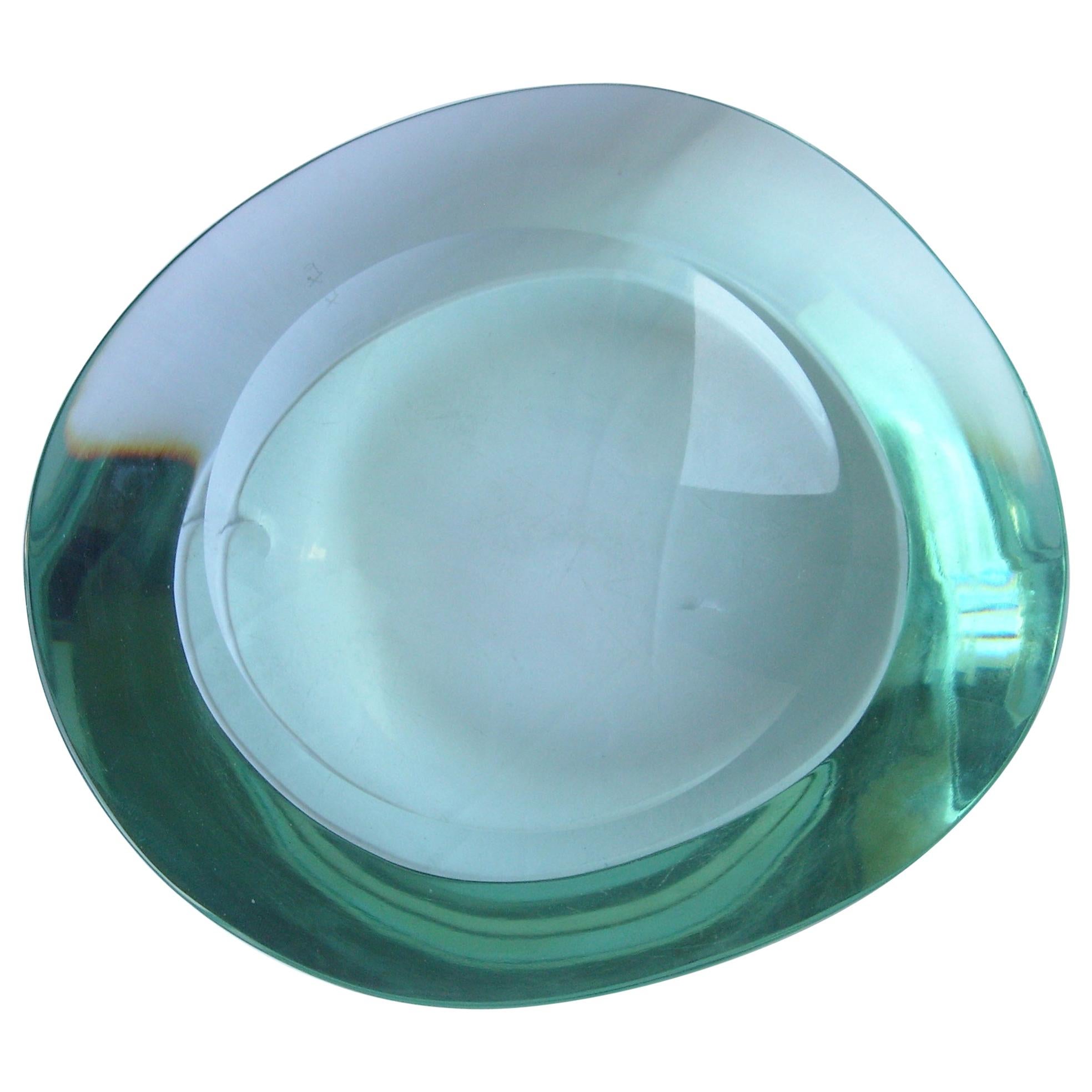 Fontana Arte Glass/ Crystal, Dish, Vide-Poche, Free Form Shape Signed FX