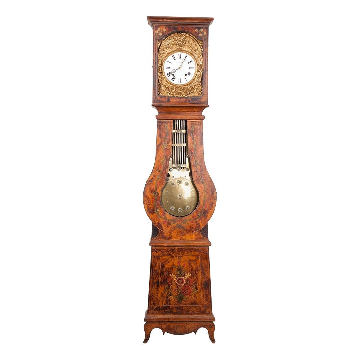 French 19th Century Pine Tall Case Clock