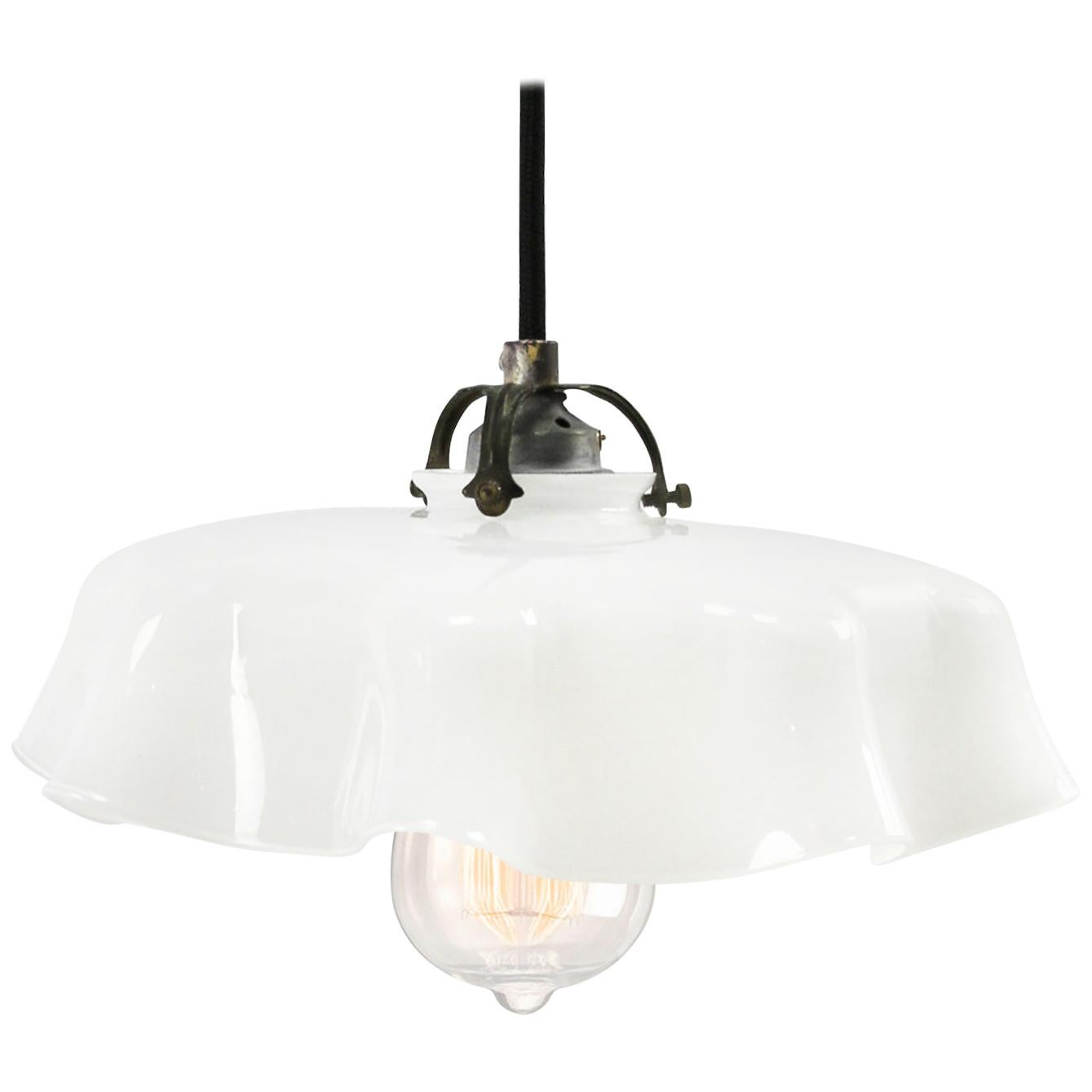 White Dutch Opaline Glass Shades Pendants