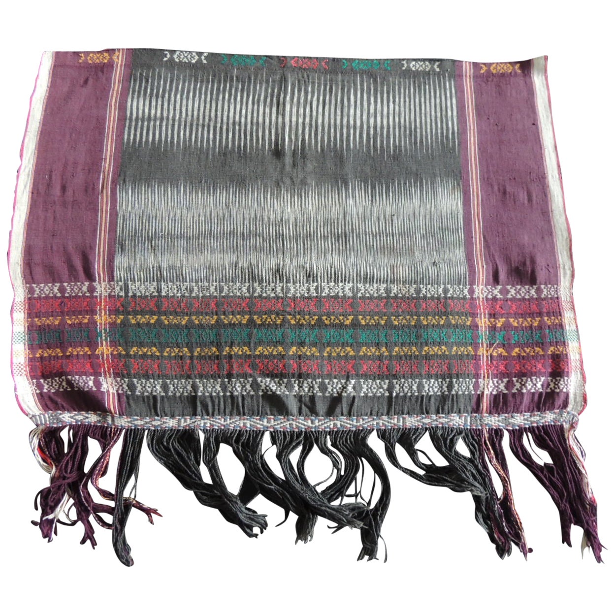 Framed Antique Asian Woven Ikat Textile T'nalak at 1stDibs