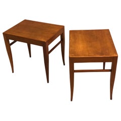 Pair of Italian Modern Craftsman Carved Cherry Wood Benches, Gio Ponti, c. 1954