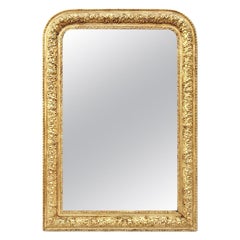 Miroir français ancien en bois doré de style Louis-Philippe:: vers 1900