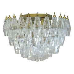 Elegant Murano Poliedri Ceiling Light, Carlo Scarpa