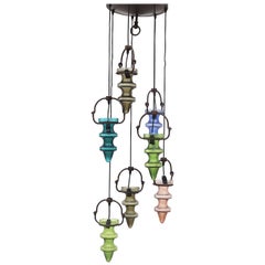 Lustre Night Club de Nanny Still en verre multicolore et fer émaillé