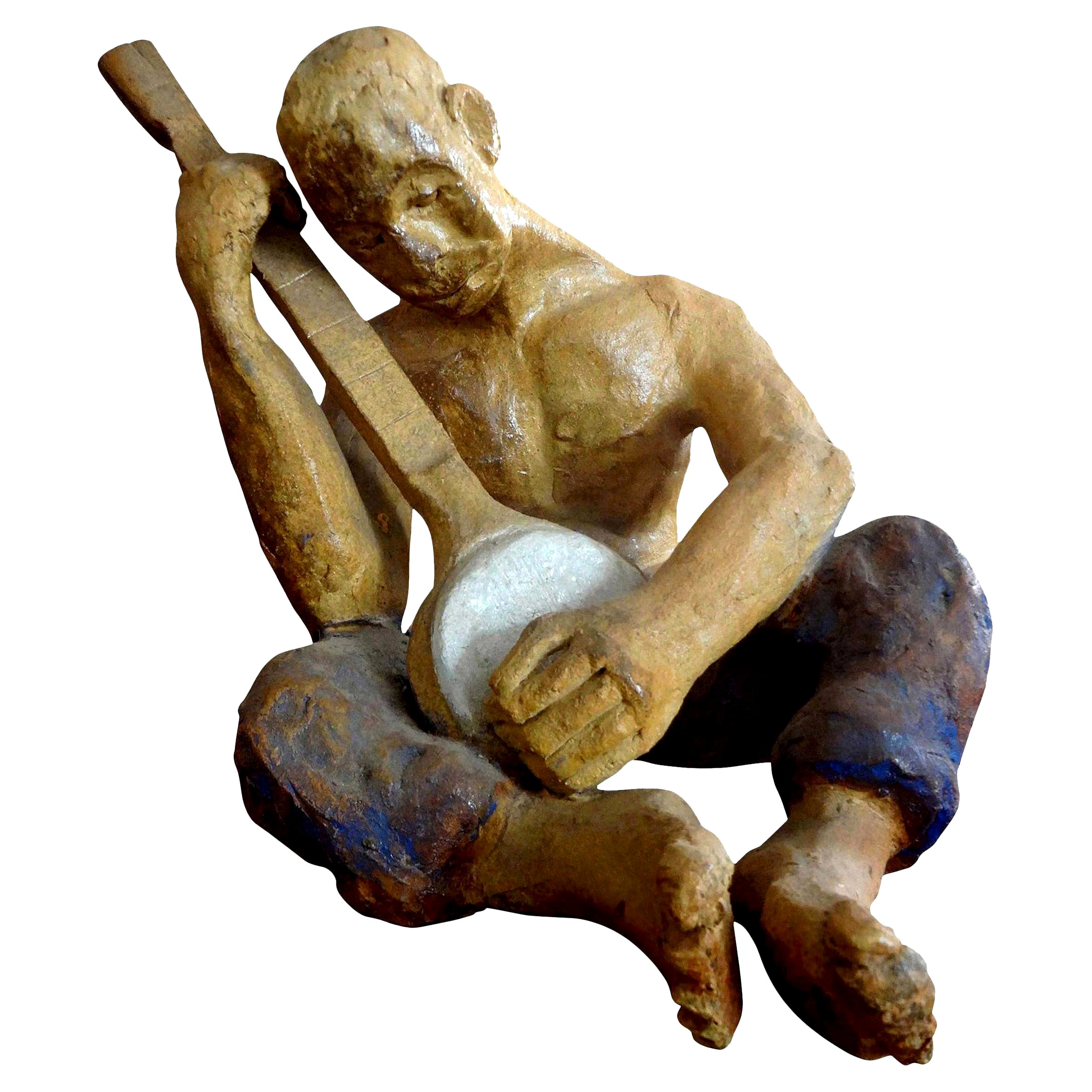 Figurale Terrakotta-Skulptur aus der Mitte des 20. Jahrhunderts
