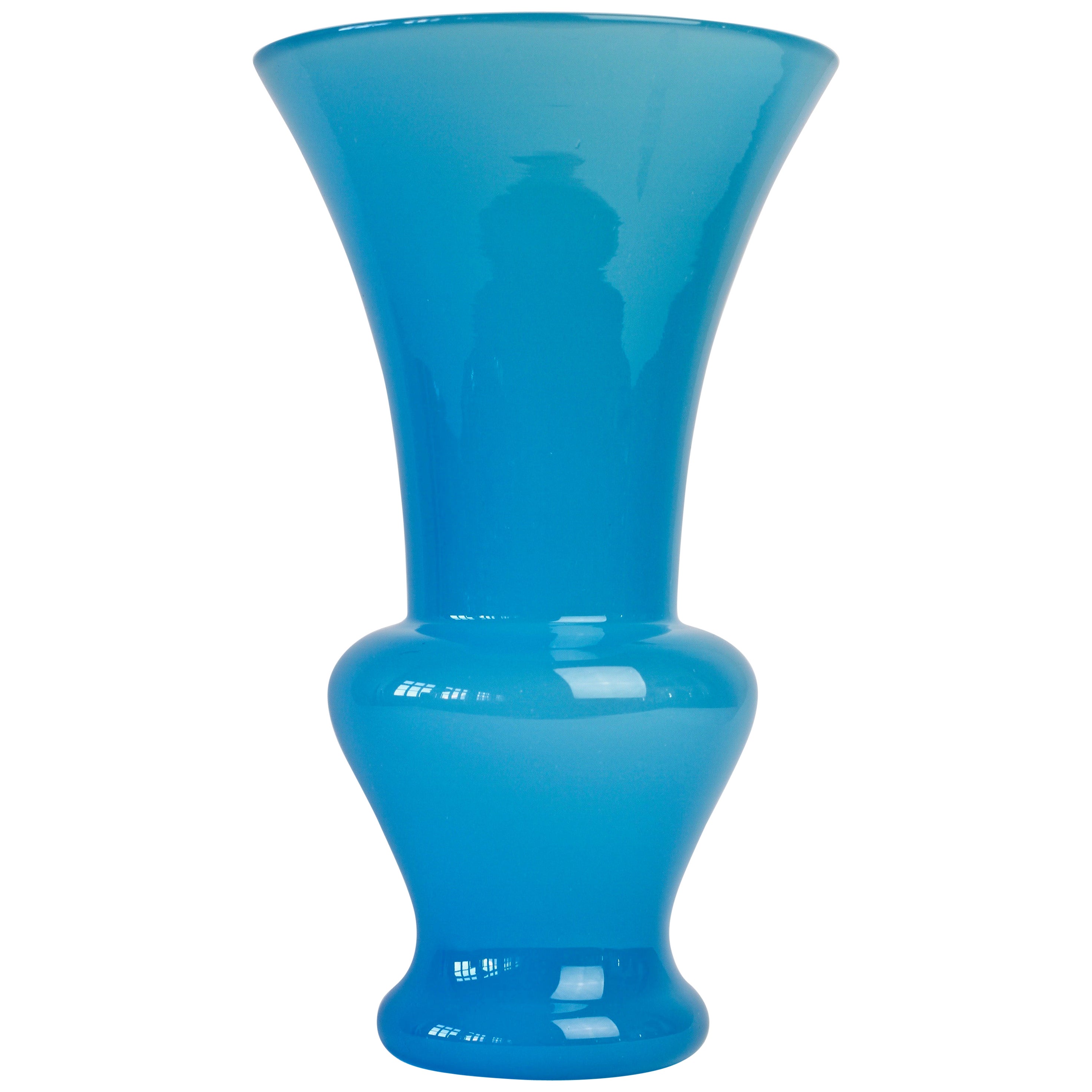 Extra Tall Cobalt Blue Swedish Glass Vase at 1stDibs