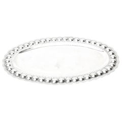 Sterling Silver Oval Platter or Tray Barware, Mid-Century Modern